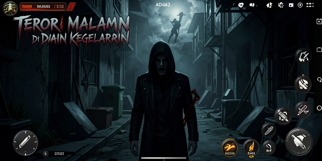 Gameplay ADG62 yang mencekam dan menegangkan di tengah kegelapan.