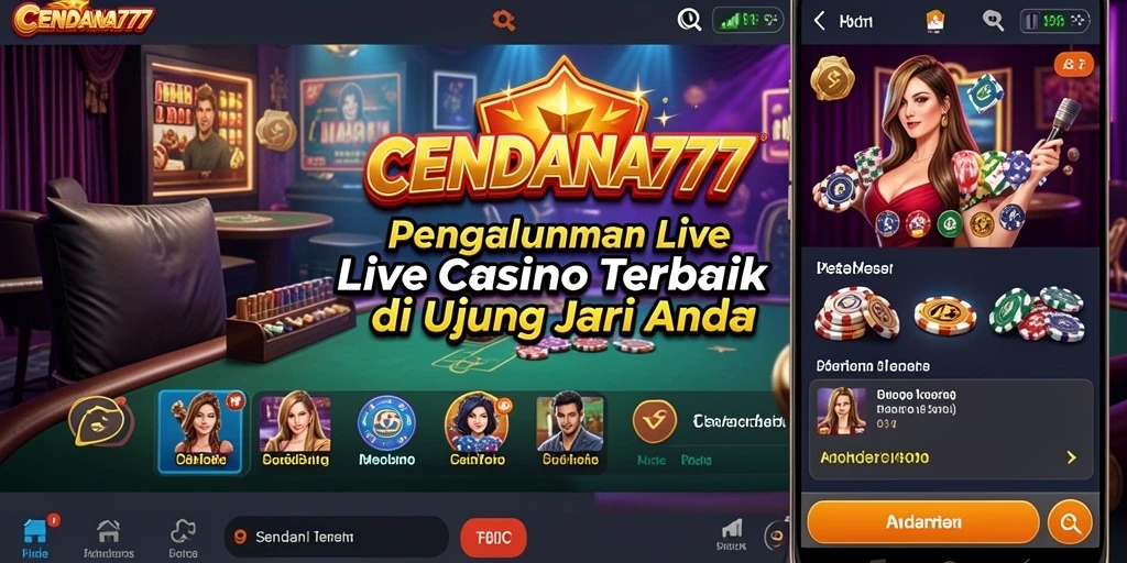 Screenshot gameplay CENDANA777 menunjukkan dealer langsung dan suasana kasino realistis.