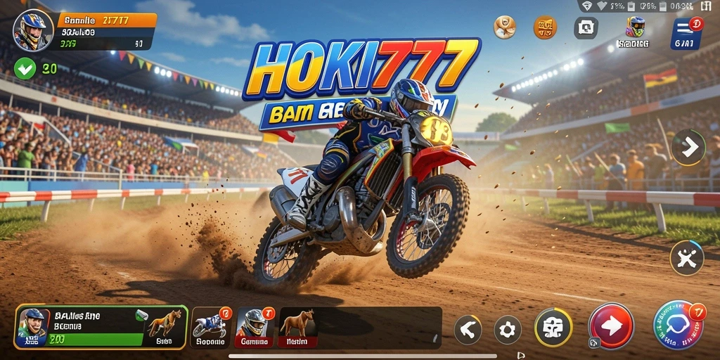 Tampilan gameplay balap HOKI777 yang seru dan mendebarkan.