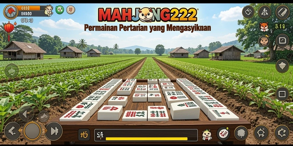 Tampilan gameplay MAHJONG222 yang memukau dengan kebun yang rimbun.